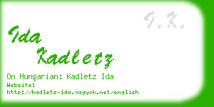 ida kadletz business card